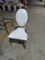 Chaise de salle à manger moderne en acier inoxydable avec finition dorée pour salon, banquets, mariages, fêtes, hôtels, tentes extérieures, tables