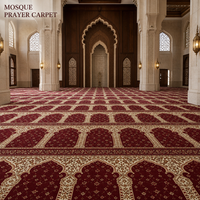 Tapis de prière personnalisé avec logo pour mosquée, laine 15 mm, OEM pour projet de centre islamique musulman