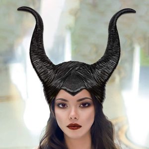 <span class=keywords><strong>Mal</strong></span>éfica props-sombrero con cuernos largos negros de Reina oscura para mujer, tocado de bruja mágica para Halloween, tocado para adultos - Product Image 3