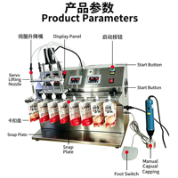 Machine de remplissage semi-automatique pour sachets à bec verseur, remplisseuse de liquides servo avec bouchage manuel pour jus, lait de soja, détergent