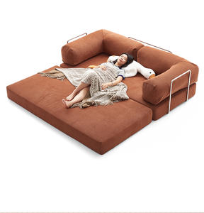 <span class=keywords><strong>Divano</strong></span> <span class=keywords><strong>Letto</strong></span> Modulare in Corduroy di Alta Gamma, Moderno Set Pieghevole in Acciaio Inossidabile Compresso Sottovuoto per Soggiorno di Piccoli Appartamenti - Product Image 4