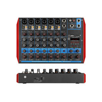 Console de mixage audio professionnelle 4/6/8 canaux Bluetooth USB avec alimentation fantôme 48V et amplificateur de monitoring
