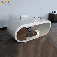 Table de bureau moderne de luxe et crédence Italie Mobilier de bureau Google Desk Élégant ensemble de bureau pour patron exécutif