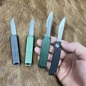 Cuchillo de bolsillo de bisturí de aleación de aluminio AL con Clip, pequeño cortador de caja retráctil telescópica EDC, cuchillo de utilidad artesanal de precisión - Product Image 2