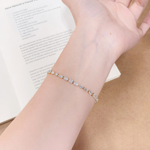 Pulsera de tenis de diamantes multiforma mixta de oro amarillo de 18K con diamantes cultivados en laboratorio, joyería fina, cadena de eslabones de oro macizo para mujer - Product Image 4