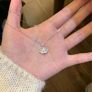 S925 Pure <b>Silver</b> Full <b>Diamond</b> Curve <b>Necklace</b> for Women Luxury Niche Design High-End Feeling Collarbone Accessory - Product Image 2