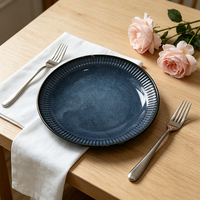 Bol à fruits en céramique réactive bleu foncé, plats de service, bol à soupe, bol personnalisé, produit le plus vendu, vaisselle, articles de table empilables