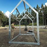 Kit de structure de maison conteneur préfabriquée modulaire chinoise avec toit triangulaire haut, pour bureaux portables et maisons miniatures de 20 et 40 pieds