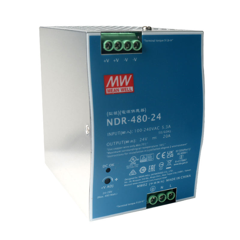 Mean Well NDR-75/120/240/480 12V 24V 48V Din Rail Power Supply 75W 120W 240W 480W 5A 10A 20A Meanwell Switching Power Supply