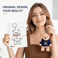 Cadeaux promotionnels de Noël, porte-clés en peluche ours mascotte d'entreprise, jouet en peluche, fabricant d'animaux en peluche, OEM ODM avec logo