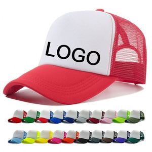 OEM/ODM Custom 5-Panel Trucker Hat 3D Embroidery Breathable Fashion Outdoor Beach Casual Sports <b>Baseball</b> <b>Cap</b> Cycling High Custom - Product Image 1