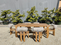 Ensemble table et chaises de salle à manger en bois massif moderne pour salon, jardin, hôtel, restaurant, design de mobilier