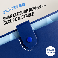 Porte-documents accordéon A4 en PP avec logo personnalisé, 13 pochettes, bouton-pression, estampage à chaud or, cadeau d'entreprise