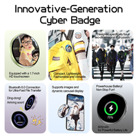Badge intelligent à écran tactile haute définition avec batterie grande capacité et lumières multicolores pour collection de fan art et cadeaux