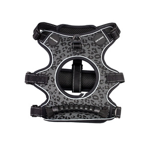 Arnés para perro, estilo chaleco, con corte en forma de rey, estampado de leopardo, reflectante, para razas medianas a grandes como el Shiba Inu - Product Image 3