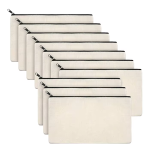 Pochettes de voyage et de maquillage en toile de coton à fermeture éclair, multi-usages, pour artisanat, commande en gros mixte, prêtes à l'emploi (RTS) - Product Image 1