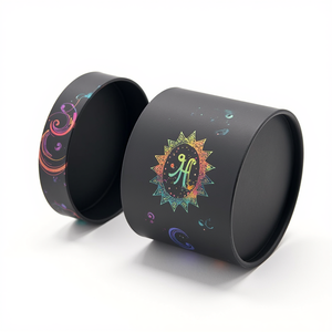 Boîtes cylindriques en carton noir personnalisées, emballage luxueux en tube de papier pour cadeaux, cosmétiques, bijoux, flacons de parfum, mariage, fête - Product Image 6