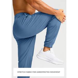 2025 Joggers de golf pour hommes pantalons de survêtement légers avec poches zippées pantalons d'entraînement athlétiques en bleu ardoise taille M/32" - Product Image 4
