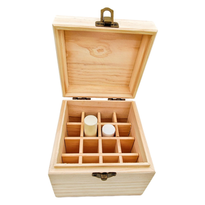 Boîte de rangement en bois avec 16 compartiments, organiseur pour flacons d'huiles essentielles, conteneur d'aromathérapie, boîte pour huiles essentielles de 10 ml - Product Image 2
