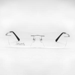 Danyang – montures de lunettes sans bords pour hommes, monture carrée extra large en titane pur, lunettes de myopie ultra légères 71374 - Product Image 1