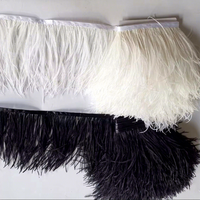 Garnitures à franges en dentelle teintées en plumes de H-48 et garnitures de couture Accessoires tissu Garniture en plumes d'autruche blanches pour vêtements