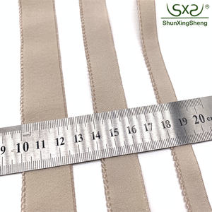 Custom Logo <strong>Woven</strong> Shoulder Straps Customized Jacquard Knitted Spandex <strong>Satin</strong> 10Mm Black White 3/8" Picot Fabric Bra <strong>Elastic</strong> Strap - Product Image 4