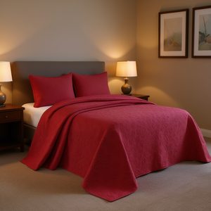 Juego de Cubrecamas Reversibles de Lujo DB, Diseño Floral Rojo, Tamaño Queen, Microfibra de Poliéster Suave, para Uso en el Hogar y Hoteles - Product Image 2