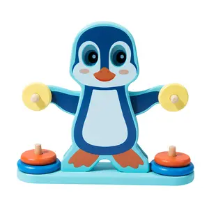 Pingouin en bois Balance Bascule Jeu Éducatif Mathématiques Comptage Nombre Conseil Montessori Match Échelle Enfants Apprentissage Table Jouet