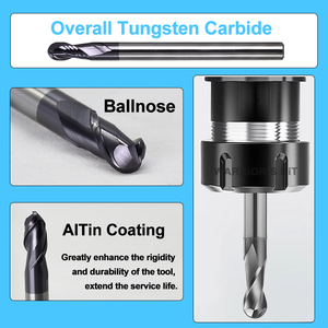 Warrior's <strong>Bit</strong> Solid Carbide End Mill 6mm 8mm 10mm Metal 2Flutes <strong>Bit</strong> Ball Nose Cutter CNC <strong>Router</strong> Milling Cutter - Product Image 3
