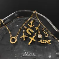 EMANCO Collier minimaliste en acier inoxydable à maillons avec pendentifs ancre et avion, bijoux de mode pour femmes, vente en gros et dropshipping pour fêtes