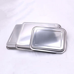 Plats à pâtisserie en acier inoxydable 304, plateau de cuisson, plateau de service pour buffet alimentaire, plat à pâtisserie rectangulaire, plateaux de four pour boulangerie - Product Image 6