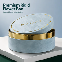 Boîte cadeau ronde rigide personnalisée avec logo, boîte cylindrique de luxe en velours pour fleurs