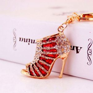 Porte-clés Chaussures à Talons Hauts en Alliage et Strass, Couleurs Vives, Effet Goutte d'Huile, Pendentif de Sac en Métal de Luxe, Petit Cadeau, Accessoires pour Femmes - Product Image 3