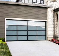 Portes de garage modernes en aluminium et verre, finition étanche, garantie 1 an, pour supermarchés, halls d'exposition, espaces commerciaux