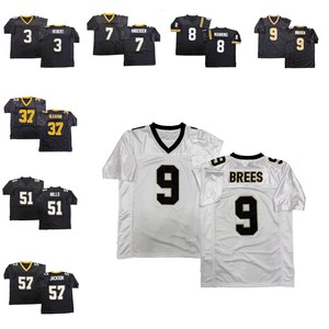 Maillot de rugby vintage pour homme, style cousu, 3 Bobby Hebert, 7 Morten Andersen, 8 Archie Manning, 9 Brees, 37 Steve Gleason, tailles S-3XL - Product Image 1