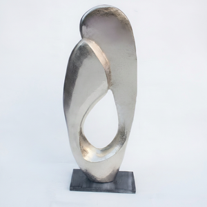 Aluminum High Q Modern Silver <b>Figurative</b> Sculpture Handmade Eco-Friendly Durable Metal Art Tabletop Decor Living Room Home Jaffs - Product Image 1