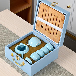 Juego de té Kung Fu Ding Ware en caja de regalo de cerámica, completo con tetera y tazas, personalizado para regalos de Año Nuevo Chino - Product Image 4