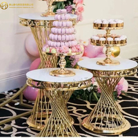 Expositor de Pasteles en Espiral de Lujo con Forma de Reloj de Arena, Soporte Redondo de Acero Inoxidable Dorado para Tartas de Boda, Set de Mesa para Postres para Alquiler en Fiestas