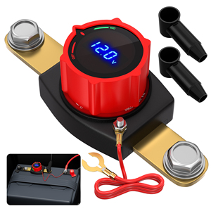 Interruptor de Batería para Auto de 12 Voltios, 250A, con Medidor de Voltaje LED, Resistente al Agua, con Conexión Lateral, para Automóviles y Autocaravanas, con Certificación RoHS y CE - Product Image 1