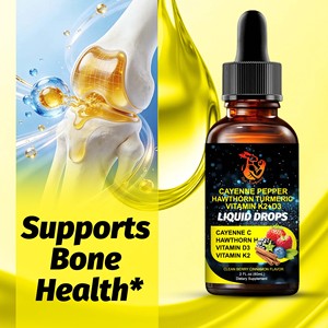 Gotas Líquidas de Cayena, Espino Blanco, Cúrcuma y Vitaminas K2+D3 con Etiqueta OEM ODM, Apoya la Función Inmunológica y la Salud Ósea - Product Image 6