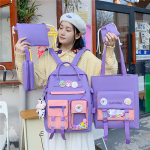Ensemble de sacs d'école en <span class=keywords><strong>Nylon</strong></span>, 5 pièces, pour adolescentes et filles, sac à dos kawaii, pour enfant, étudiant, nouvelle collection, offre spéciale, - Product Image 5