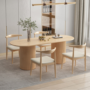 Tavolo da Pranzo Extra Large in Stile Moderno Farmhouse Realizzato in <span class=keywords><strong>Legno</strong></span> di Pino Sostenibile con <span class=keywords><strong>Design</strong></span> Classico della Base a Colonna - Product Image 5