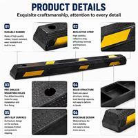 Bordillos de estacionamiento de caucho reciclado OEM LHH-DW-47 amarillo+negro, duraderos y antienvejecimiento, 100 mm de grosor de placa, 183 cm, Zhejiang Mall