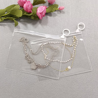 Petit sac en PVC à fermeture éclair Pochette à bijoux avec logo personnalisé Petits sacs cadeaux transparents Sac à fermeture éclair en PVC pour bijoux