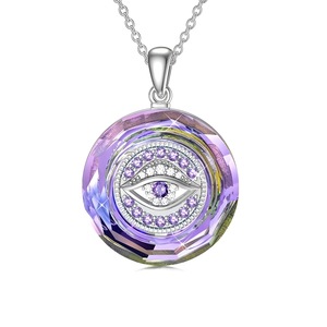 Collier Fantasy Evil Of Eye en argent sterling 925 collier rond en cristal bleu Evil Of Eye pour les femmes - Product Image 5