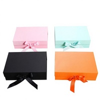 Boîte cadeau de luxe pliable en carton rigide magnétique avec pelliculage mat, écologique, logo personnalisé et nœud en ruban – Vente en gros