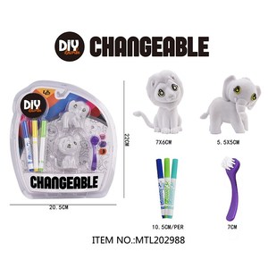 Niños DIY Doodle Graffiti Dibujo Juguetes Flocado Animal Pintura Juguete Craft Kits Lavable Pet Care Toy - Product Image 4