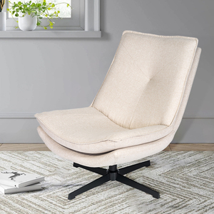 Tốt Nhất Bán Lớn Chéo Chân Xoay Giọng Ghế Hiện Đại Nâu Trắng Bông Bọc Nhà Văn Phòng Phòng Khách Phòng Ngủ Căn Hộ - Product Image 2