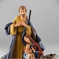 Statue religieuse de la Sainte Famille en résine, 18,5 cm de haut, peinte à la main, objet de collection, figurine de la Nativité catholique de Noël