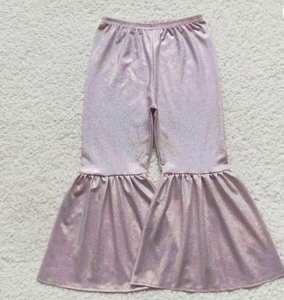 Pantalones de Campana Brillantes para Niñas Pequeñas, 13 Colores Disponibles, Pantalones con Volantes para Niños, Pantalones de Boutique - Product Image 4